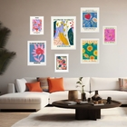 Kit 7 Quadros Decorativos Flower Market Cidades - Com Vidro M