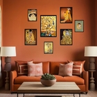 Kit 7 Quadros Decorativos Gustav Klimt Moldura:madeira Branca