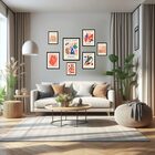 Kit 7 Quadros Decorativos Matisse Abstrato Corais - Com Vidro