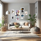 Kit 7 Quadros Decorativos Mulheres Arte Surrealismo Moldura:m