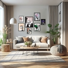 Kit 7 Quadros Decorativos Mulheres Surrealismo Moldura:madeir