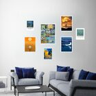 Kit 7 Quadros Van Gogh Paisagens Moldura:madeira Preta