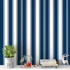 Kit 7 Rolos Papel De Parede Adesivo Listras Em Azul E Branco