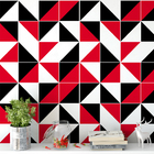 Kit 7 Rolos Papel De Parede Cozinha Vermelho E Preto