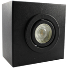 Kit 7 Spot Plafon Sobrepor Box Quadrado Mr16 Preto + Led 7w B