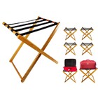 Kit 7 Suporte De Malas Bagagens Em Madeira Para Hotel Pousada