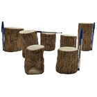 Kit 7 Toquinhos De Madeira Rústica Arte E Decor. Veja Descr.