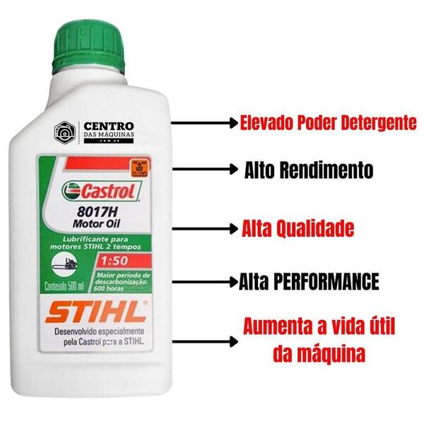 Kit 7 Unidades De Óleo 2 Tempos Castrol Stihl 500ml Lubrificante