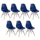 Kit - 7 X Cadeiras Charles Eames Eiffel Dsw - Base De Madeira