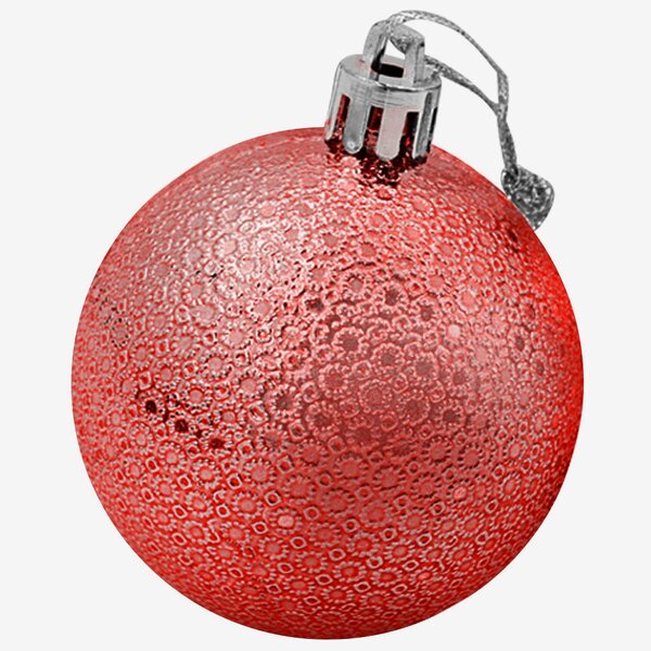 Kit 80 Bolas Enfeite Natalino Árvore Natal 60mm Vermelho