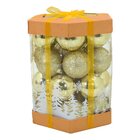 Kit 84 Bolas Enfeite Natalino Árvore Natal 60mm Dourado