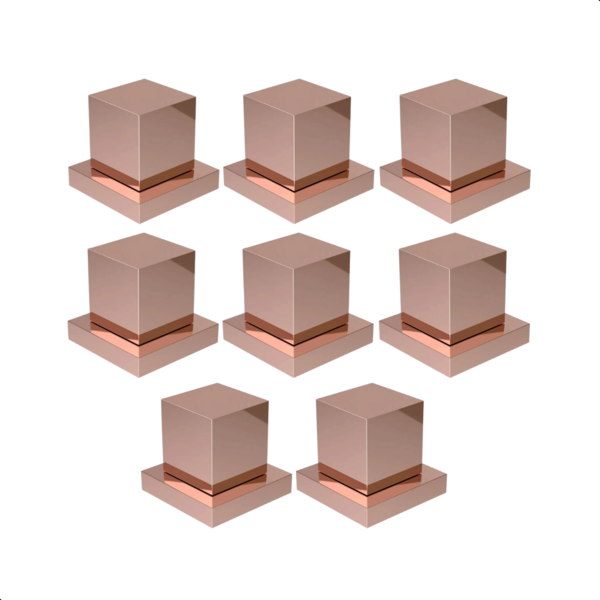 Kit 8 Acabamentos Para Registro Quadrado 1/2 3/4 Metal Rosé G
