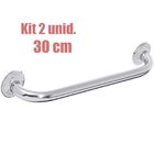 Kit 8 Alças De Apoio Banheiro Inox Barras 2 Unid 30cm E 6 Uni