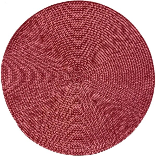 Kit 8 Americano Requinte Liso Para Mesa Redondo 38cm Bordô