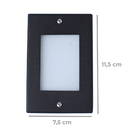 Kit 8 Balizador De Embutir Escada Parede Preto 4x2 Alumínio +