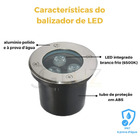 Kit 8 Balizador Led Externo 3w Embutir Redondo Jardim Deck -