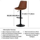 Kit 8 Banqueta Alta Vintage Estofada Com Base Giratória E Reg