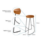 Kit 8 Banquetas Alta Astra Base Metálica - Pallazio