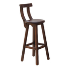 Kit 8 Banquetas Alta Com Encosto Madeira Maciça - Imbuia