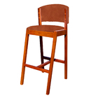 Kit 8 Banquetas Alta De Madeira Com Encosto Tecido Sintético