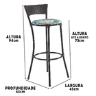Kit 8 Banquetas Alta Forts Fibra Uv Bancada, Área Gourmet, Ba