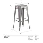 Kit 8 Banquetas Altas Iron Tolix 76 Cm Prata Bancada Cozinha