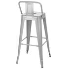 Kit 8 Banquetas Altas Iron Tolix Com Encosto 76 Cm Prata Banc