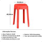 Kit 8 Banquetas Baixa Empilhável Nordica - Vermelho