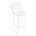 Kit 8 Banquetas Bertoia Branca D70 Com Assento Branco