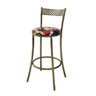 Kit 8 Banquetas Em Aço E Junco México Floral Bromelia Vermelha