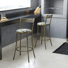 Kit 8 Banquetas Em Aço E Junco México Floral Floral Amarilis