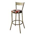 Kit 8 Banquetas Em Aço Sofia Floral Bromelia Vermelha - Cor: