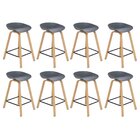 Kit 8 Banquetas Médias Bancada Cozinha Cassia Bd 66 Cm Cinza