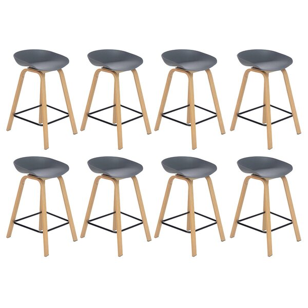 Kit 8 Banquetas Médias Bancada Cozinha Cassia Bd 66 Cm Cinza