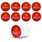 Kit 8 Bolachas Porta Copos Em Plástico Budweiser Com Suporte