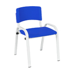 Kit 8 Cadeira Iso Infantil Creche, Escola Base Branco Azul