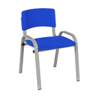 Kit 8 Cadeira Iso Infantil Creche, Escola Base Cinza Azul