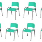 Kit 8 Cadeira Iso Infantil Creche, Escola Base Cinza Verde Ág