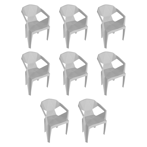 Kit 8 Cadeira New Alegra Pp Branco