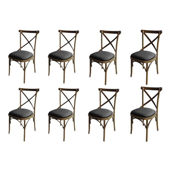 Kit 8 Cadeira Xis Em Madeira Maciça De Eucalipto Verniz Imbui