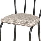 Kit 8 Cadeiras 004 Cromo Preto/rattan - Artefamol