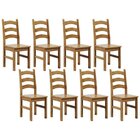 Kit 8 Cadeiras 100% Madeira Maciça Napoli Espresso Móveis