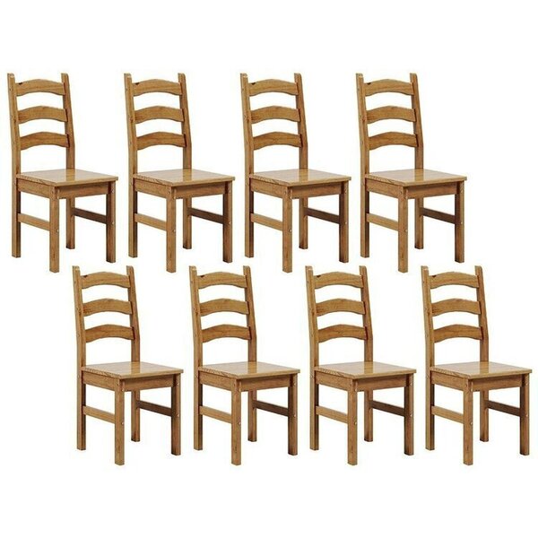 Kit 8 Cadeiras 100% Madeira Maciça Napoli Espresso Móveis