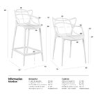 Kit 8 Cadeiras + 2 Banquetas Médias Masters Allegra Cinza Név