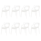 Kit 8 Cadeiras Allegra Branca Sala Cozinha Jantar