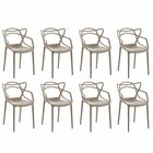 Kit 8 Cadeiras Allegra Flex 85cmx54cmx56 Cm Nude