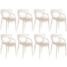 Kit 8 Cadeiras Allegra - Nude