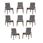 Kit 8 Cadeiras Alvorada Casa Contemporânea Noce/marrom
