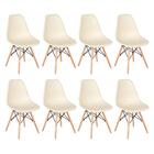 Kit 8 Cadeiras Charles Eames Eiffel Dsw Com Pés De Madeira Cl