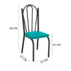 Kit 8 Cadeiras De Cozinha Alabama Corino Azul Turquesa Pés De
